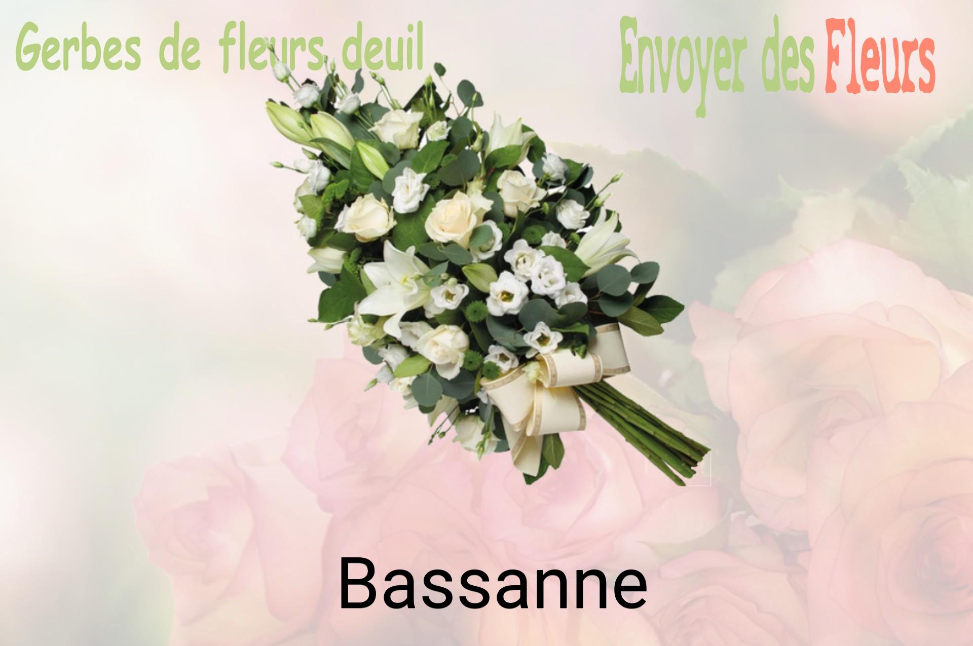 Gerbe de fleurs de deuil livrée à Bassanne